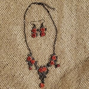 Flowers Fashion Necklace & Earrings